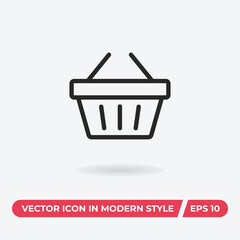 Shopping icon vector. Basket sign