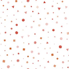 Light Red vector seamless pattern with polygonal style with circles. Illustration with colorful circles, triangles, rectangles. Design for textile, fabric, wallpapers.