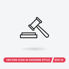 Auction icon vector. Hammer sign