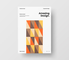 Amazing business presentation vector A4 vertical orientation front page mock up. Modern corporate report cover abstract geometric illustration design layout. Company identity brochure template.