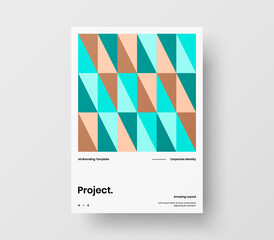 Amazing business presentation vector A4 vertical orientation front page mock up. Modern corporate report cover abstract geometric illustration design layout. Company identity brochure template.