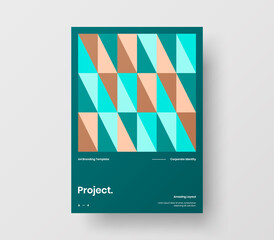 Amazing business presentation vector A4 vertical orientation front page mock up. Modern corporate report cover abstract geometric illustration design layout. Company identity brochure template.