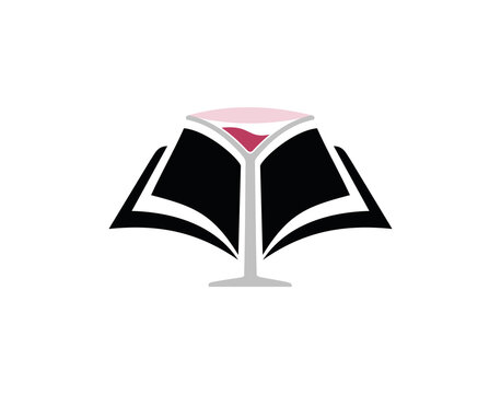 cocktail and book logo icon symbol designs