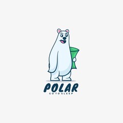 Vector Logo Illustration Polar Simple Mascot Style.