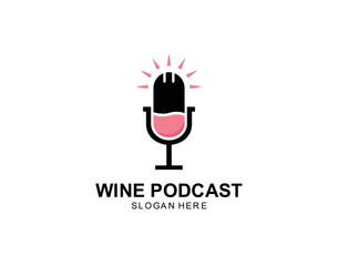 wine podcast logo icon symbol designs