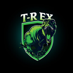 T-Rex Insignia vector symbol can be use as t-shirt print esport team logo etc © creativica