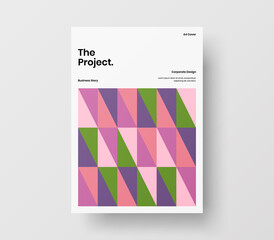 Amazing business presentation vector A4 vertical orientation front page mock up. Modern corporate report cover abstract geometric illustration design layout. Company identity brochure template.