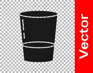 Black Glass with water icon isolated on transparent background. Soda glass. Vector Illustration.