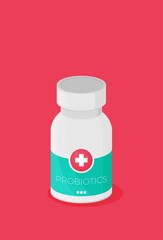 Probiotics concept in flat style vector image