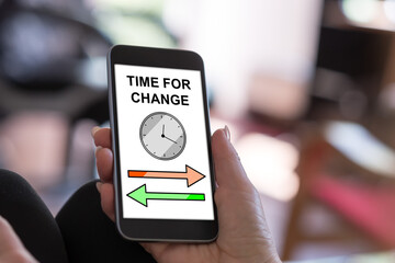 Time for change concept on a smartphone