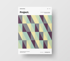 Amazing business presentation vector A4 vertical orientation front page mock up. Modern corporate report cover abstract geometric illustration design layout. Company identity brochure template.