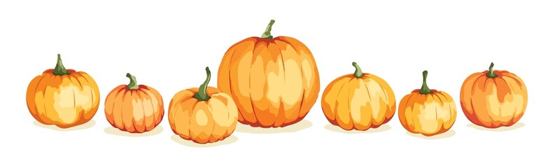 Watercolor pumpkins. Vector illustration in watercolor painting style. Background for Thanksgiving Day or harvest festival.
