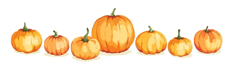 Foto op Plexiglas Watercolor pumpkins. Vector illustration in watercolor painting style. Background for Thanksgiving Day or harvest festival. © imagination13
