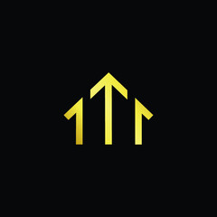 Logo design of T TT in vector for construction, home, real estate, building, property. Minimal awesome trendy professional logo design template on black background.