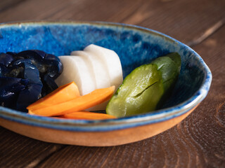 茄子と大根と人参と胡瓜の美味しい漬け物。