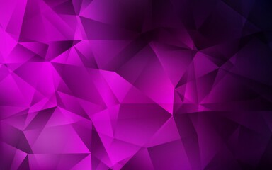 Dark Pink vector gradient triangles pattern. Colorful abstract illustration with triangles. Brand new style for your business design.