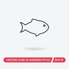 Fish icon vector. Fishing sign