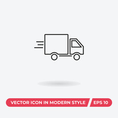 Delivery truck icon vector. Van sign