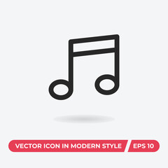 Music note icon vector. Melody sign