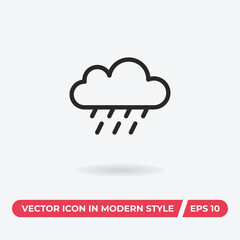 Rain icon vector. Cloud sign