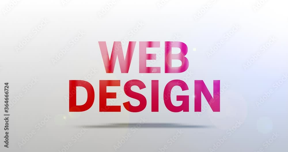 Canvas Prints web design. particle logo. text animation. red logotype on white grey background. rotation and slide