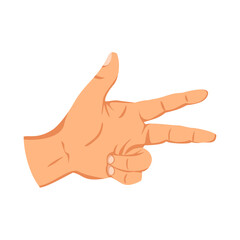 Female hand sign. Human finger gesture sign. Sign language. Isolated vector illustration