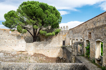 Fototapeta premium The ruins of the medieval monastery in Portugal