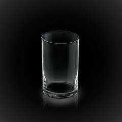 Empty glass isolated on a black background.