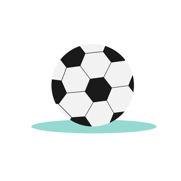 Soccer ball or football ball. Flat vector illustration, Ball isolated on white background.