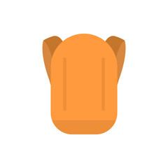 Flat backpack, bag icon, piece of cheese icon, vector illustration isolated on white background