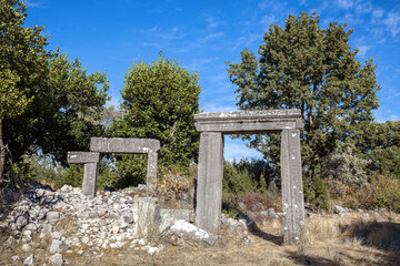 Gate and Sidyma ruins, Fethiye, Mugla, Turkey.