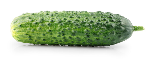 ripe cucumber isolated on white background