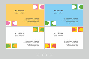 Simple business card template in four color schemes.