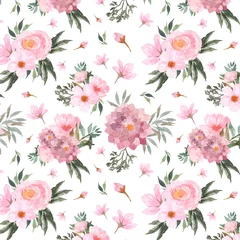 Behang seamless pattern with gorgeous red flowers © Kuma