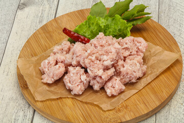 Homemade pork minced meat for cooking