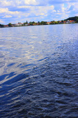 boats wake on the water