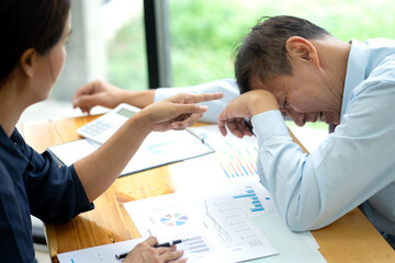 Boss or staff feel bad cry