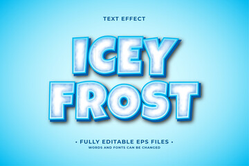 Icey frost text effect editable vector