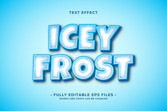 Icey Frost Text Effect Editable Vector