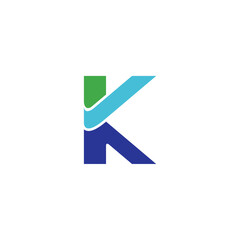 Logo template of modern letter k. Simple flat style. Vector logo template ready for use.