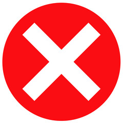 Fototapeta premium Close button vector isolated on white background