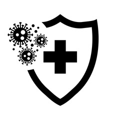 Fototapeta premium Hygienic shields that protect against viruses, germs and bacteria. Coronavirus 2019-nCoV Bacteria Icon. Bacteria Protection logo vector. 