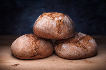 bread on a wooden table