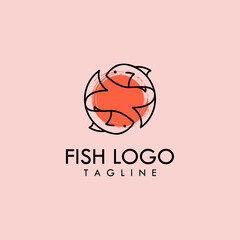 Tuna Fish seafood restaurant logo vector illustration