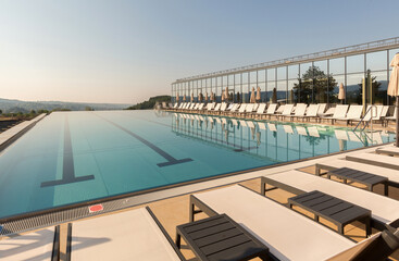 Outdoor swimming pool in a modern hotel