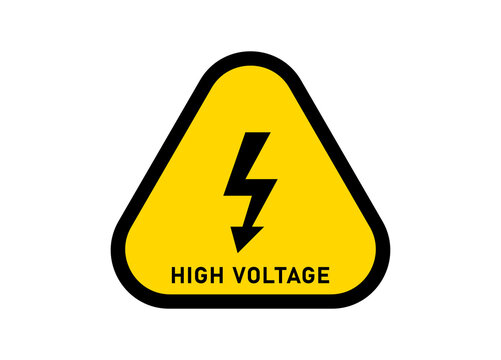High voltage sign danger symbol black arrow vector image