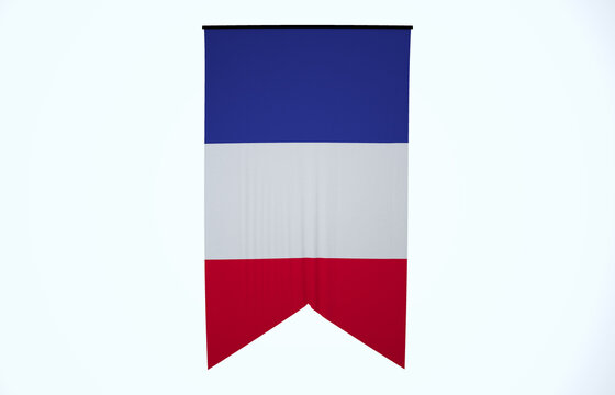 France Flag, Floating Fabric Flag, France, 3D Render