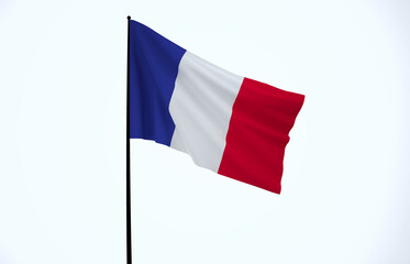 France Flag, Floating Fabric Flag, France, 3D Render