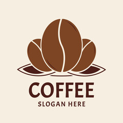 The coffee logo is designed like a blooming flower