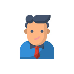 A young man flat icon style design illustration
